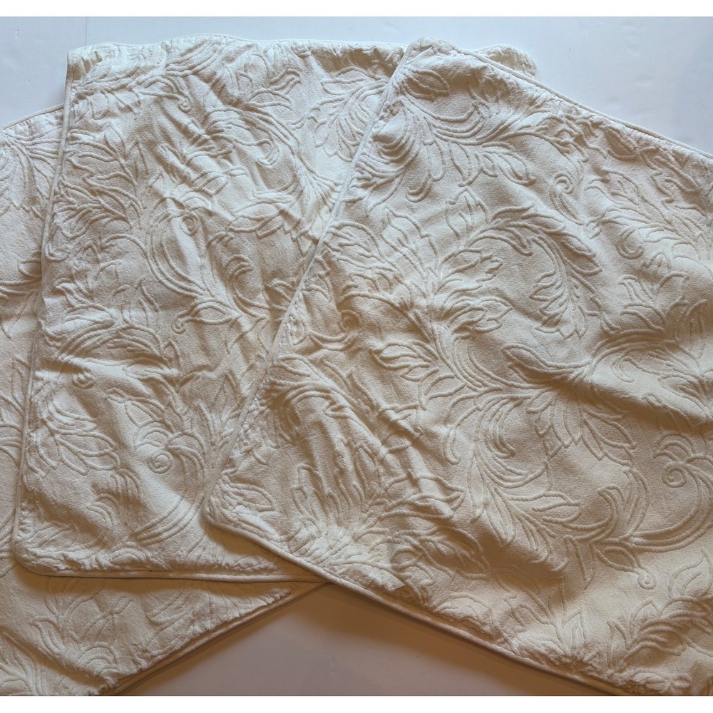 Bella Notte Adele Pillow Sham Set of 3 Ivory Cotton Matelasse Button Back